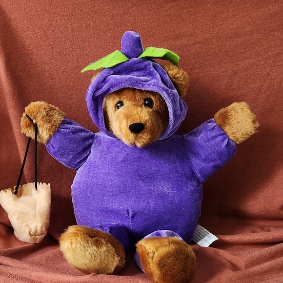 Blueberry Sugar Plum Bear with Basket Plush 11" - Picture 1 of 5